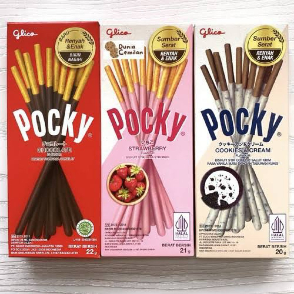 

Poky Mini Box 3 Varian Strawberry 21gr chocolate 22gr Cookies & Cream 20gr