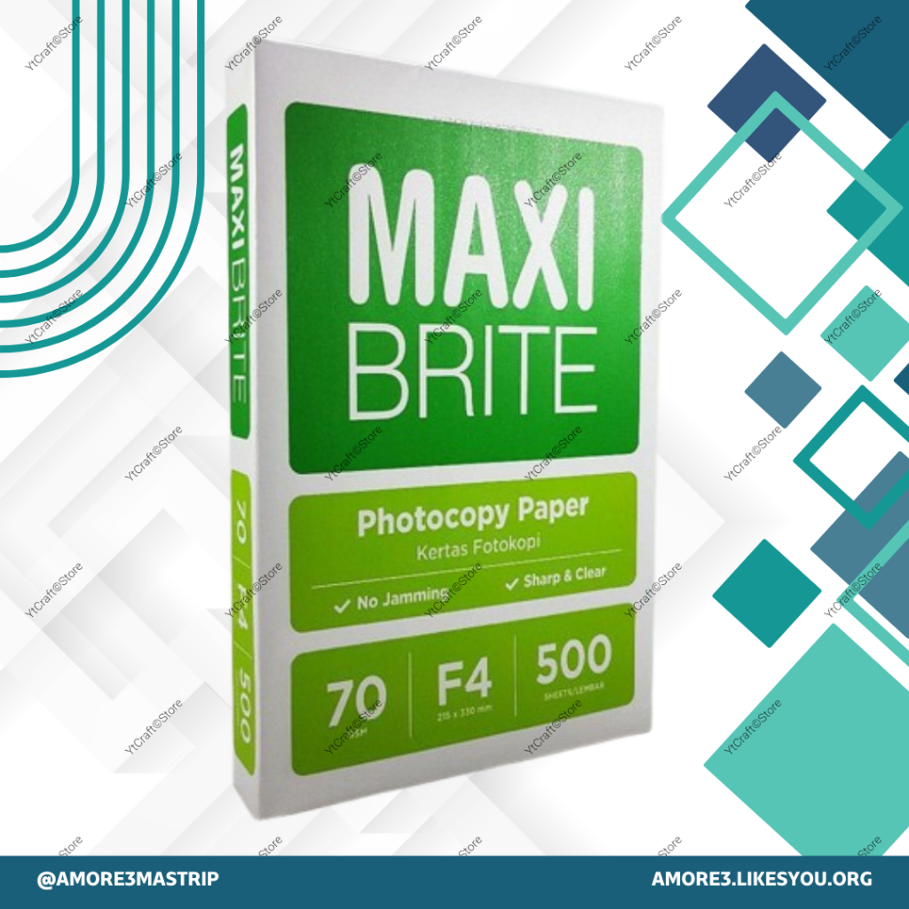 

Kertas HVS Maxi Brite F4 70gsm – 1 Rim (500 Lembar)