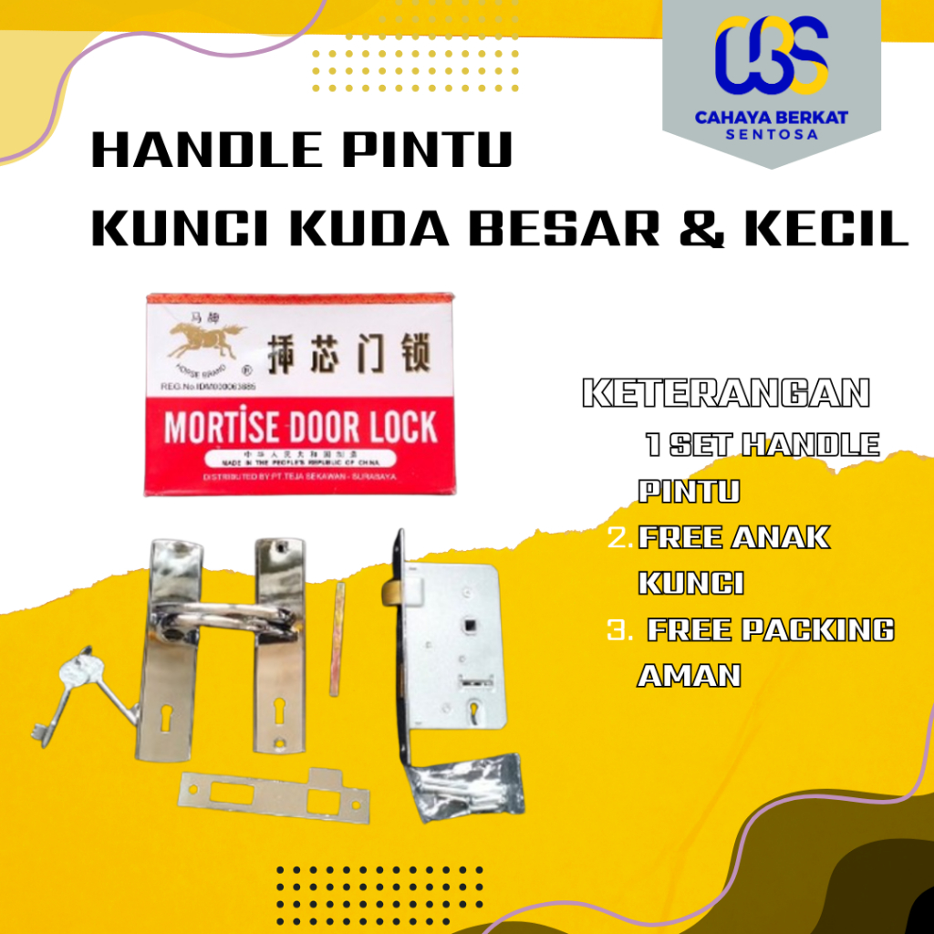 PROMO GRATIS ONGKIR Kunci Pintu Kuda Besar Kecil Mortise Door Lock Handle Pintu Kuda Besar / Kecil S