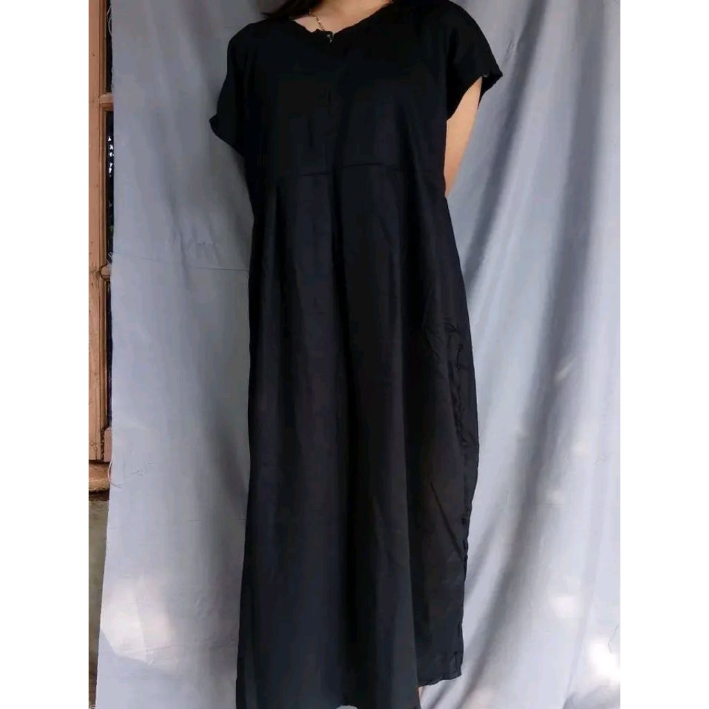 daster hitam polos, baju daster wanita remaja, baju daster wanita bahan rayon adem lengan pendek,baj