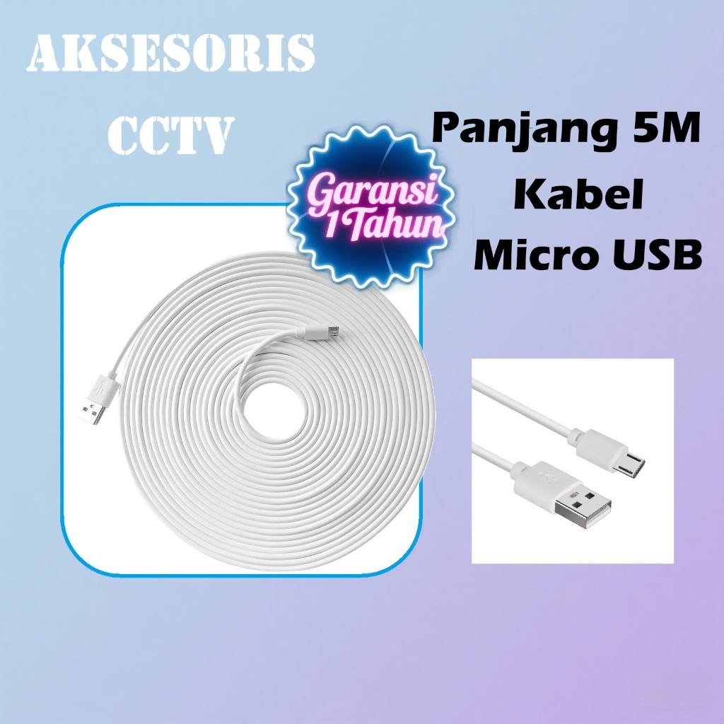 Kabel Micro USB 5 Meter Kabel CCTV Charger