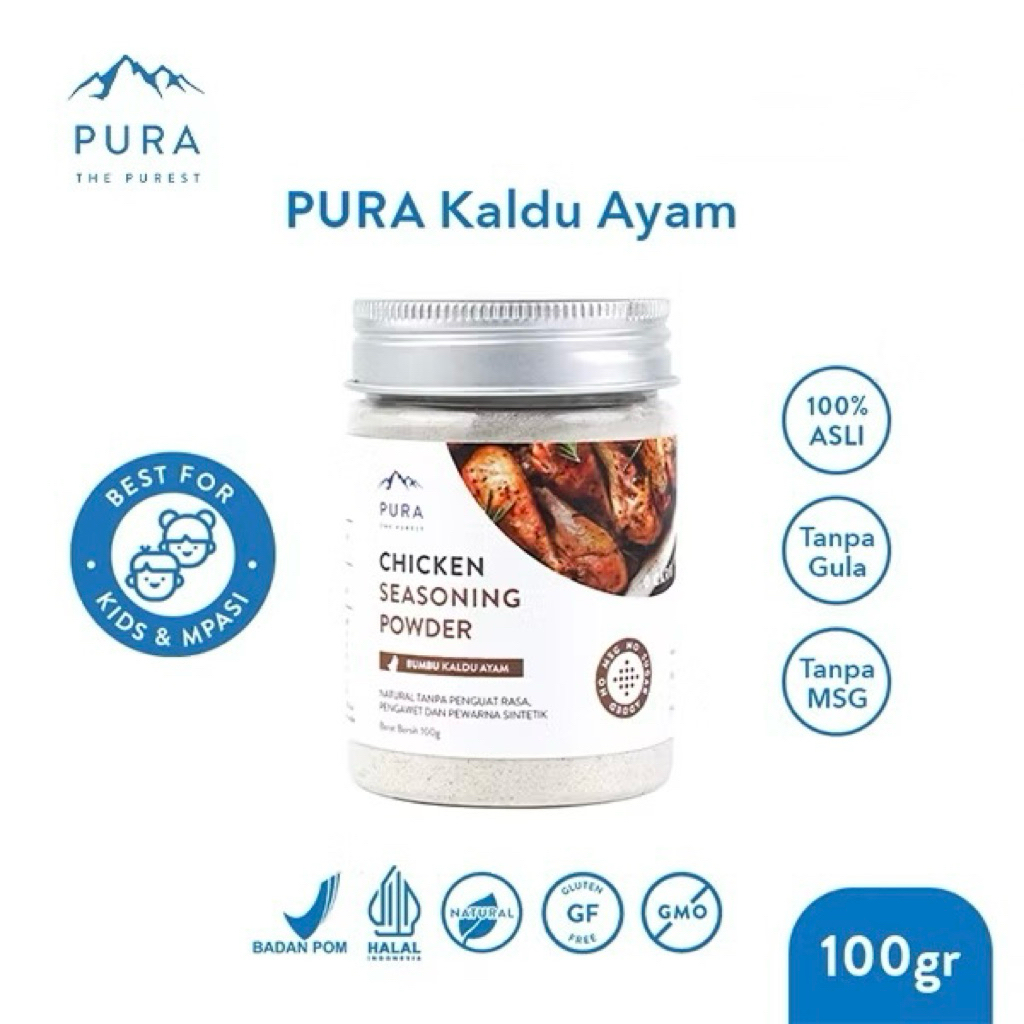 

Pura Chicken Seasoning Powder | Kaldu Ayam Kampung 100gr Kaldu Anak Bayi Mpasi