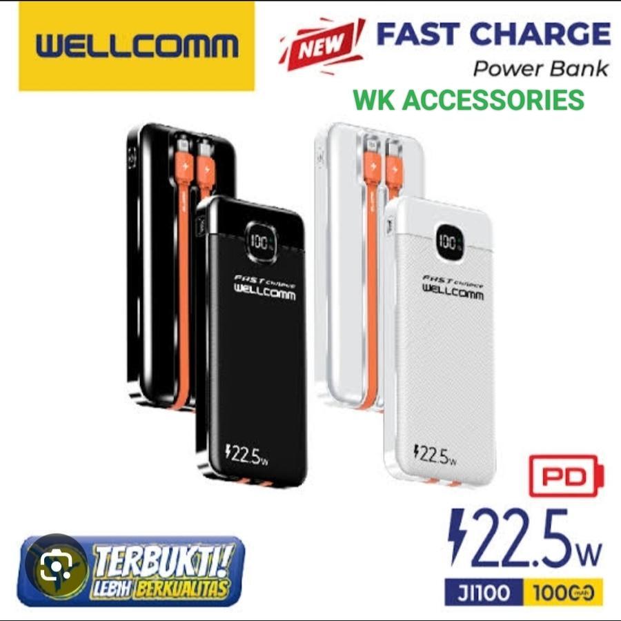 Power Bank Wellcomm JI100 PD 22,5W Dual USB Port 10000 mAh - BLACK