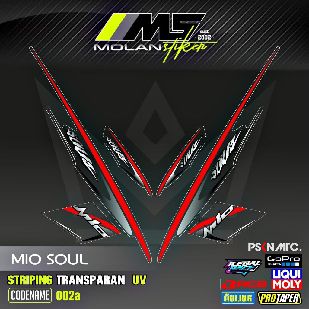 Decal Sticker Striping Variasi Transparan Uv Mio Soul Karbu 2006-2012 Mio Soul 115 Mio Soul LamaOld 