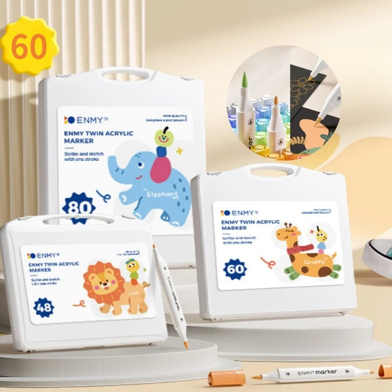 

Spidol Warna Warni Enmy Acrylic Marker Set 24/36/60 Warna DIY Painting Spidol Pastel Pulpen Highlight Drawing