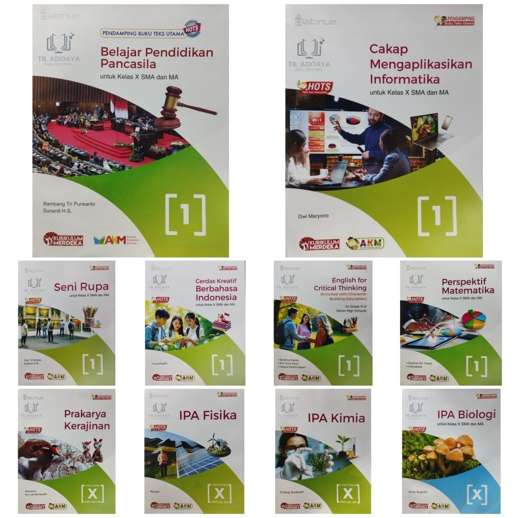 Matematika Bahasa Indonesia Inggris Fisika Kimia Biologi Sejarah Geografi Ekonomi Informatika Kuriku