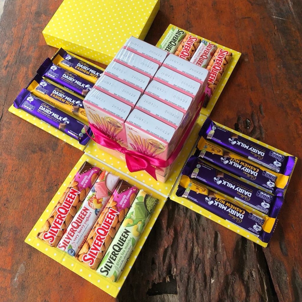 

Surprise Gift Box Cokelat Silverqueen Cadbury Dairymilk Pocky Hadiah Valentine