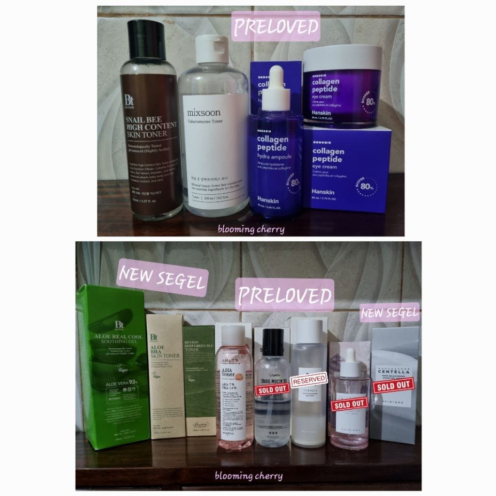 NEW & PRELOVED BENTON ALOE GEL GREEN TEA TONER SNAIL BEE TONER | SKINFOOD AHA TONER | BEAUTY OF JOSE