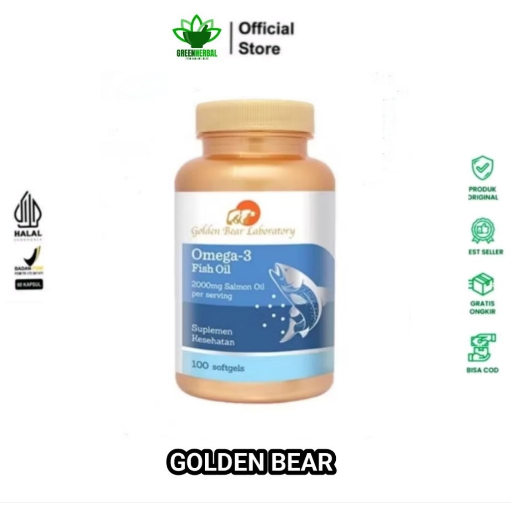 Golden Bear Laboratory Salmon Omega 3 Golden Bear Fish Oil 2000mg Salmon Oil Per Serving 100 Softgel