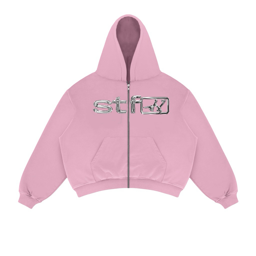 Satisfaction Hoodie Boxy Zipper 330GSM Chrome Pink