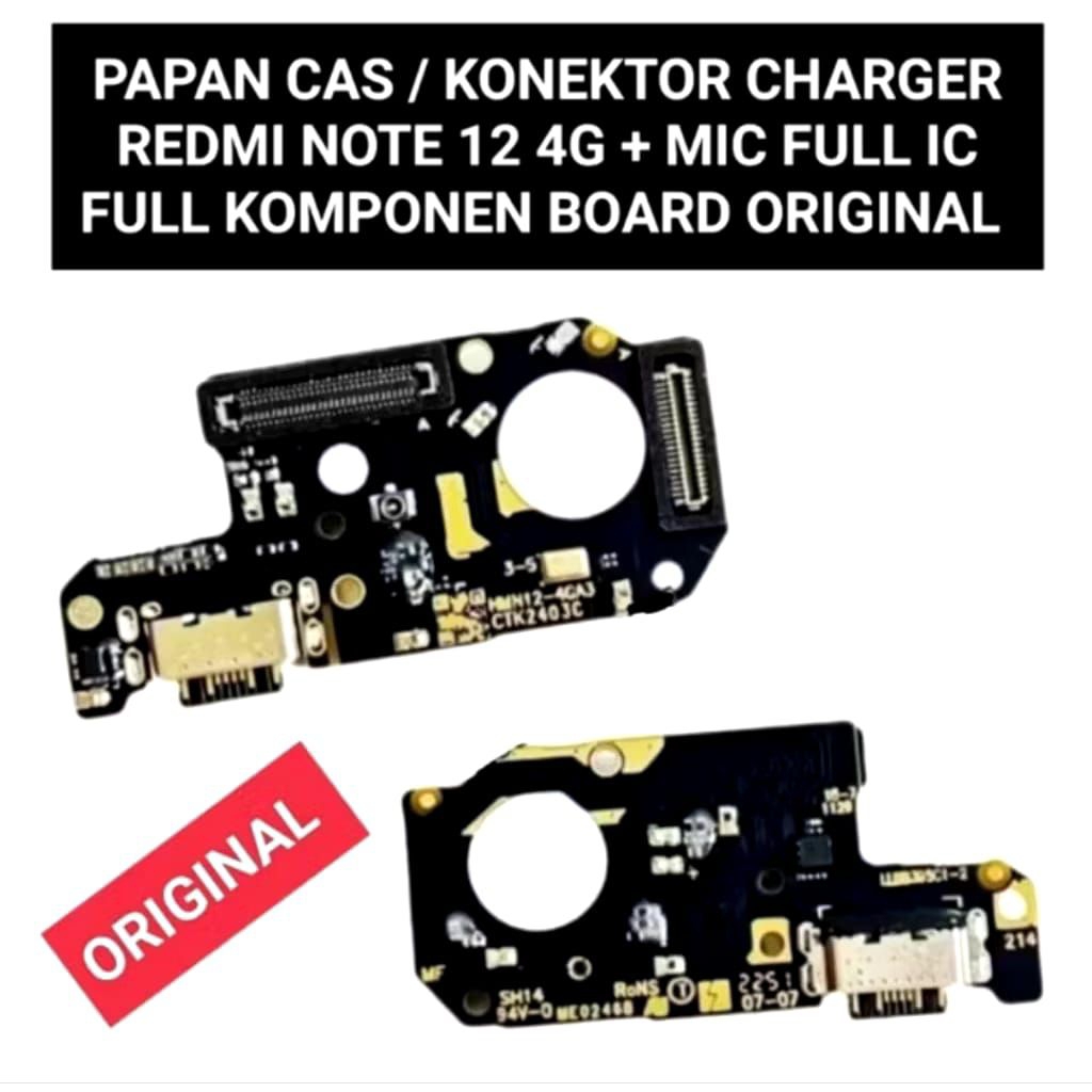 Papan cas konektor cas Xiaomi redmi note 12 4g original board cas pengganti