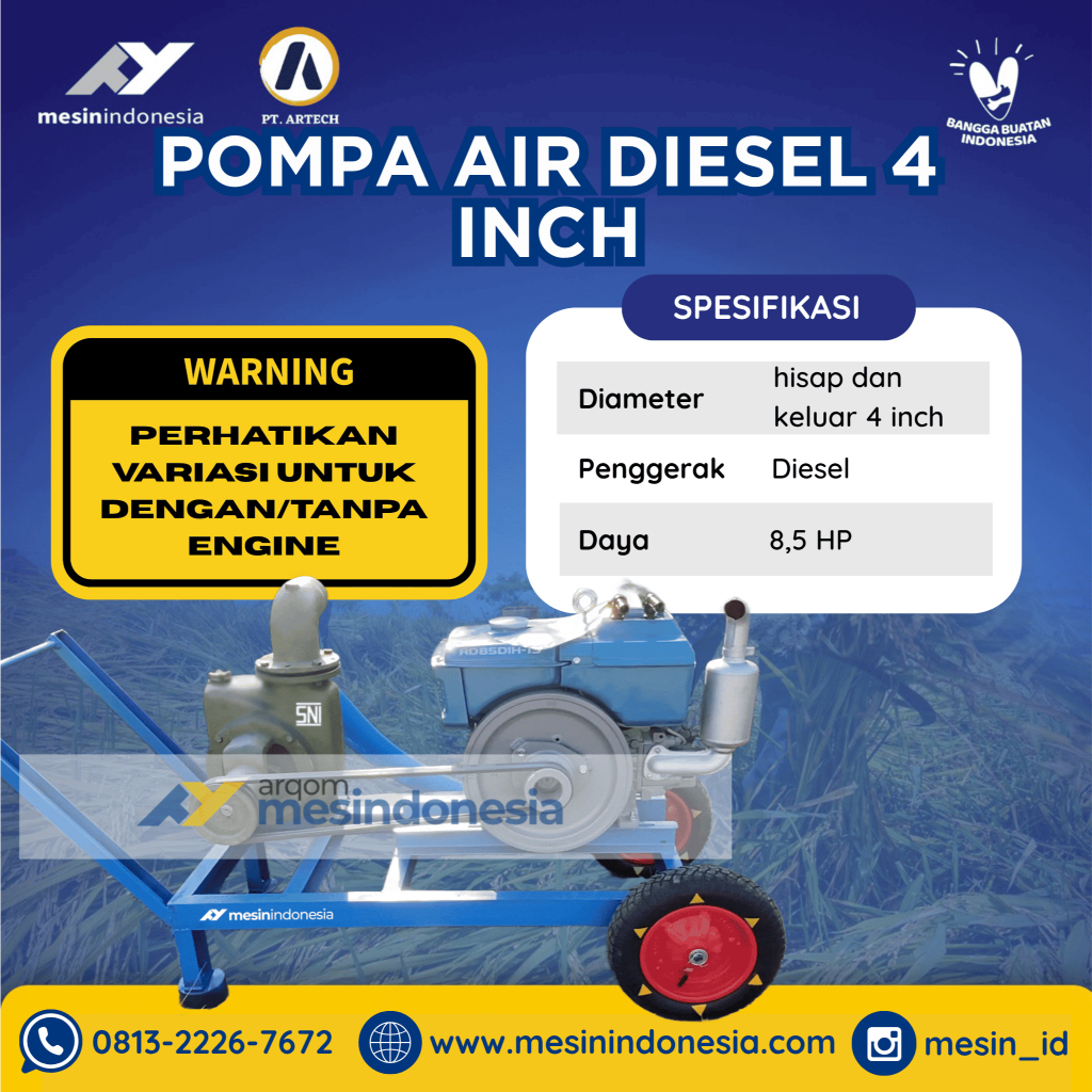 Pompa Air Diesel 4 Inch / Pompa Irigasi Pertanian 4 Inch