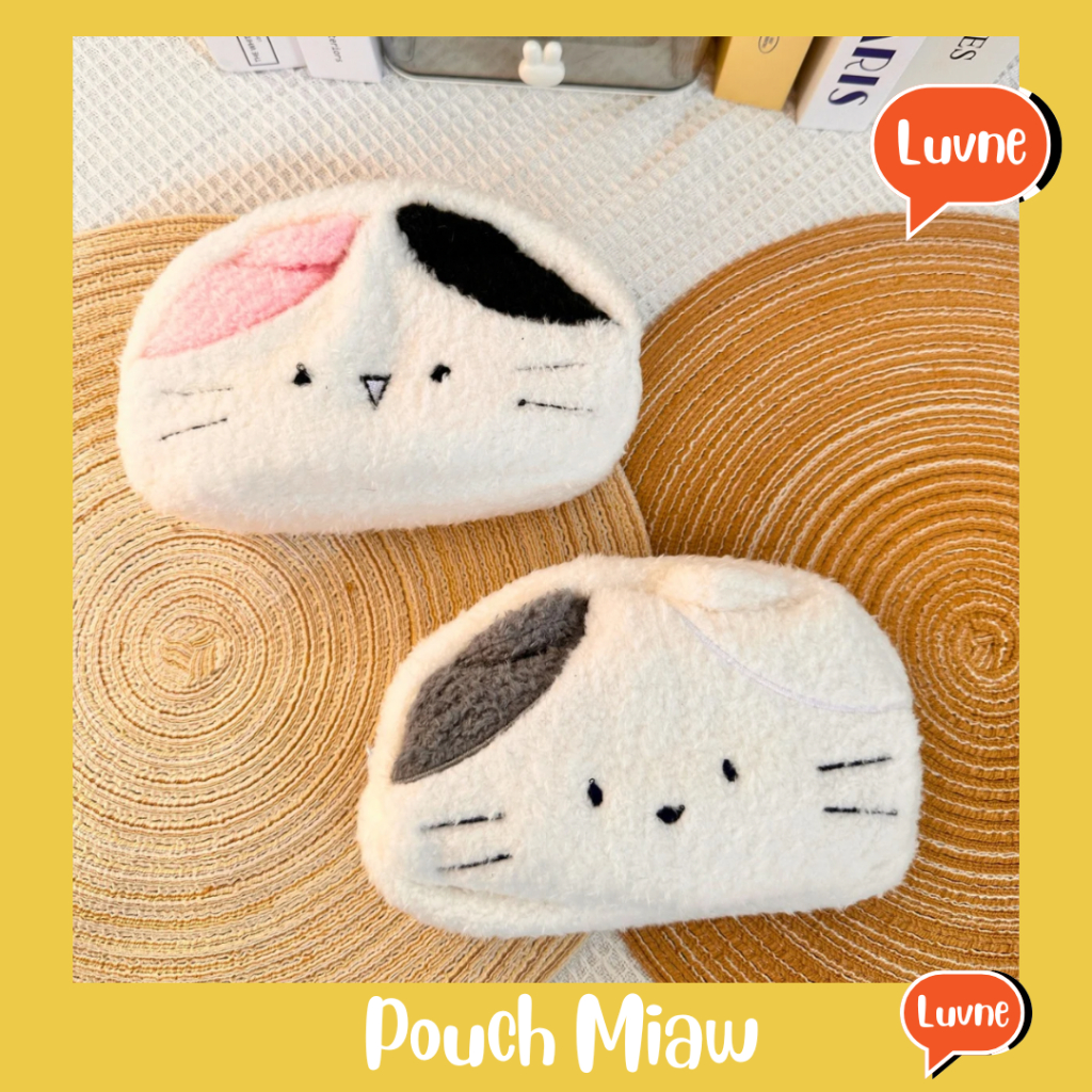

[COD] Tempat Pensil Make up Pouch Kucing Karakter Bulu Lembut Lucu