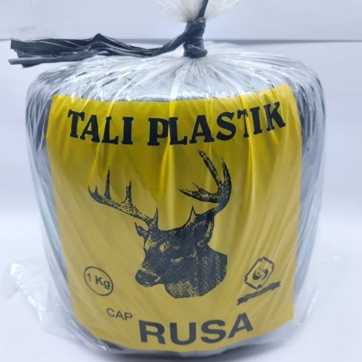 

TALI PLASTIK 1KG/TALI RAFIA HITAM CAP RUSA KUNING(1KG)