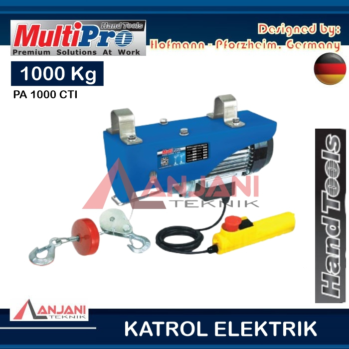 MULTIPRO ELECTRIC HOIST WIRE ROPE PA1000 CTI 1000KG x 24METER KATROL LISTRIK MINI ELEKTRIK PA 1000 K