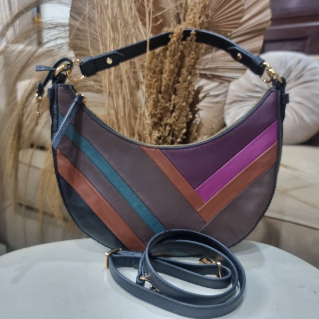 tasFossil Shae Small Hobo Dark Patchwork