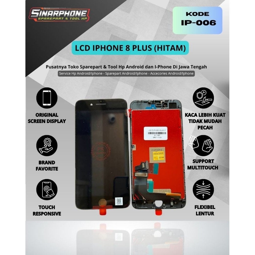 LCD IPHONE 8 PLUS/8+ KUALITAS ORIGINAL PK
