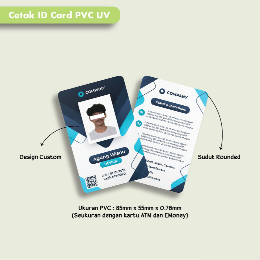 

Custom Set ID Card dan Lanyard Bahan Tissue Full Warna Desain Custom - ID Card