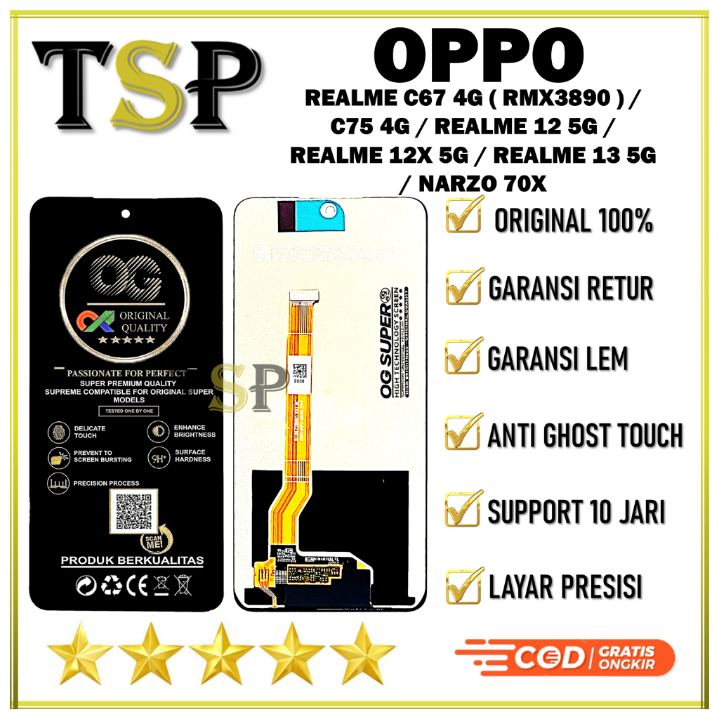 LCD TOUCHSCREEN OPPO REALME C67 4G (RMX3890) / C75 4G / REALME 12 5G / REALME 12X 5G / REALME 13 5G 