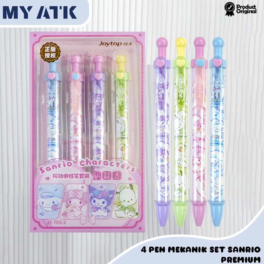 

Pen Tinta Hitam 0.5mm Lucu / 4Pcs Pulpen Hitam