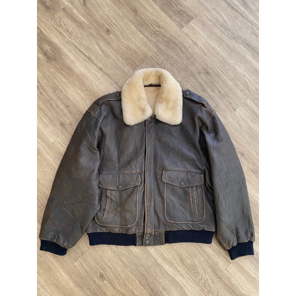 ADVENTURE BOND VINTAGE BOMBER FLIGHT LEATHER JACKET