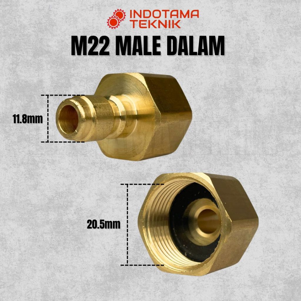 Quick release adaptor M22 female adaptor output mesin jet cleaner - Adaptor selang quick release M22