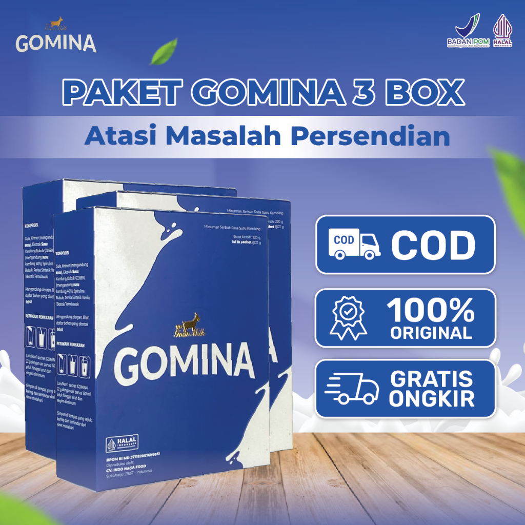 

GOMINA Susu Kambing Etawa - Paket 3 Box Bantu Menghilangkan Nyeri Sendi Secara Alami