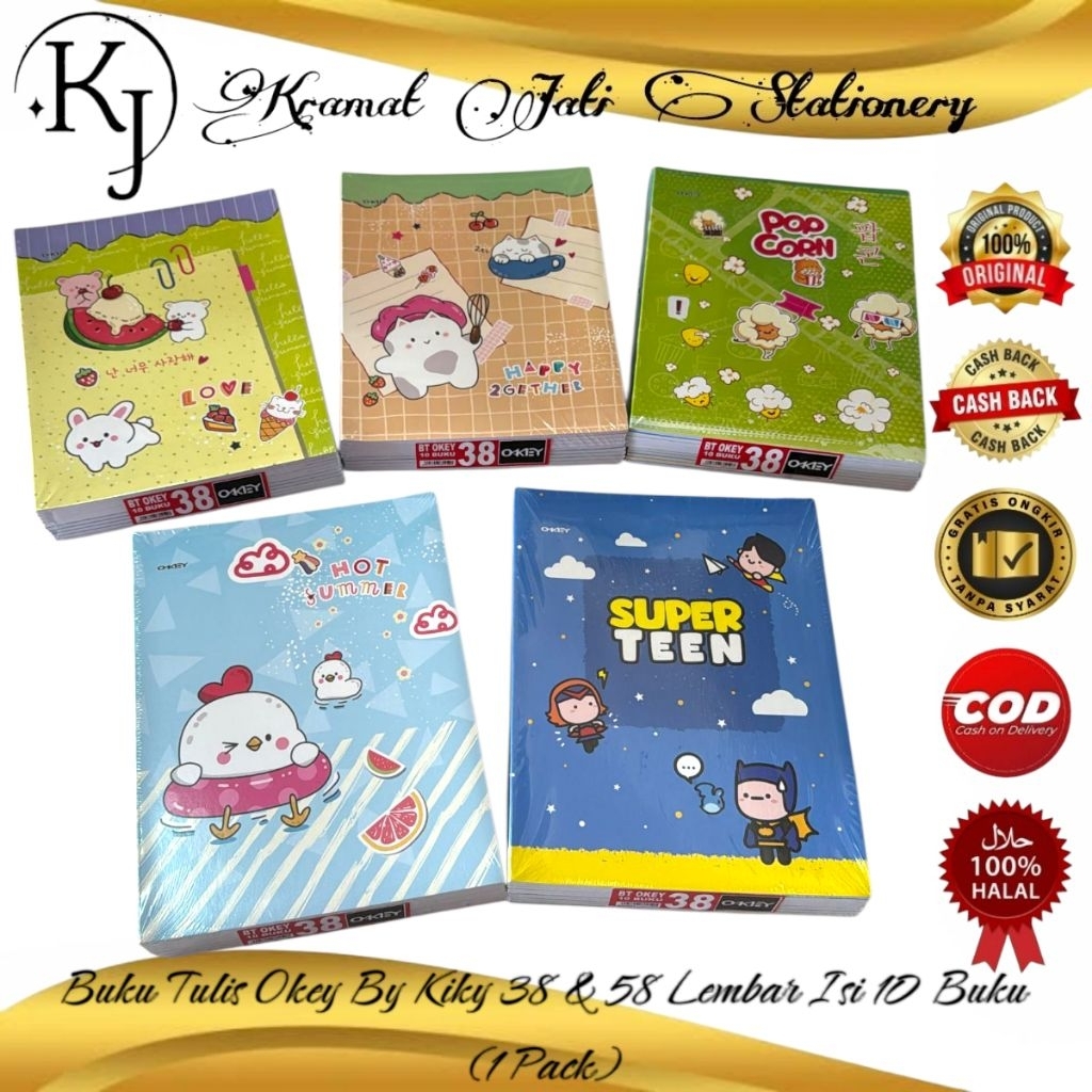

Buku Tulis Okey 38 & 58 Lembar Isi 10 Buku (1 Pack)