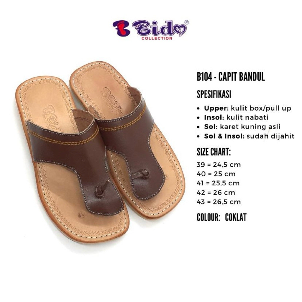 Termurah Sandal Kulit Pria Tarumpah Bido Asli Khas tasikmalaya Model Bandul