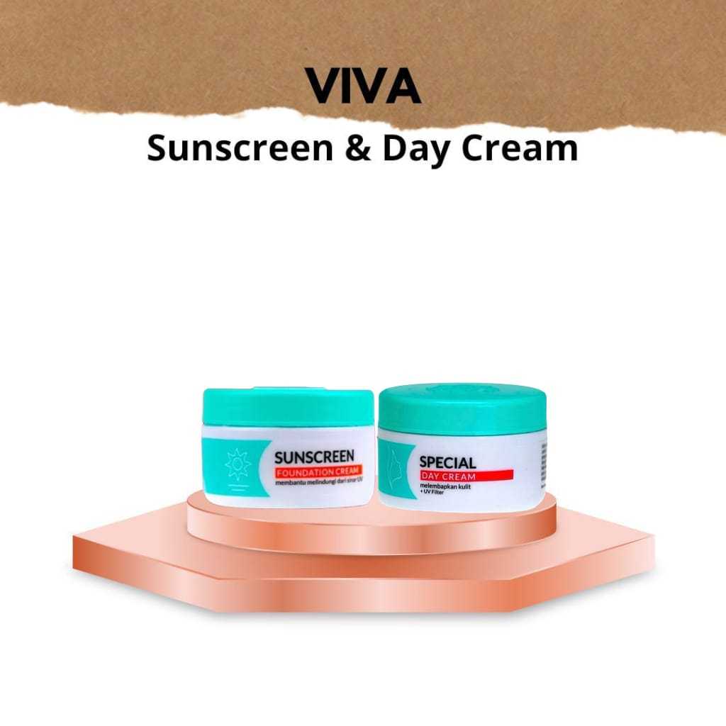 Viva Special Day Cream & Viva Sunscreen Foundation Cream 22g | Viva Cream Siang dan SS