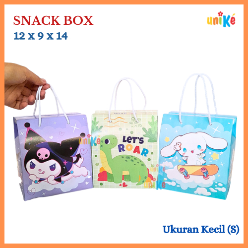 

Kardus Snack Box Ulang Tahun Anak / Box Snack Estetik Kotak Snack Gable Box Hampers Tali 12x9x14 cm