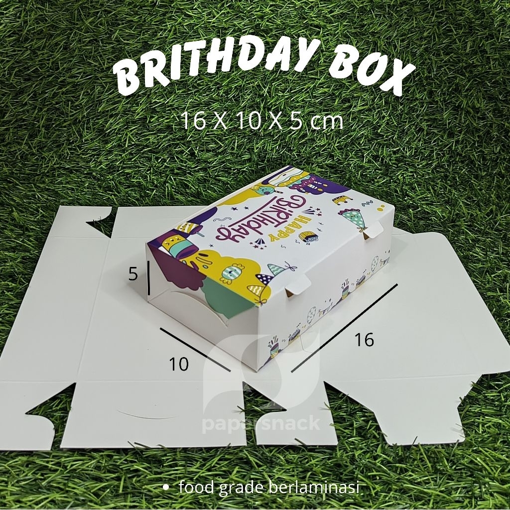

Box Kotak Nasi Ivory Laminasi Motif Happy Birthday / Dus Hajatan Ulang Tahun / Box Happy Birthday / Box Hampers Ulang Tahun