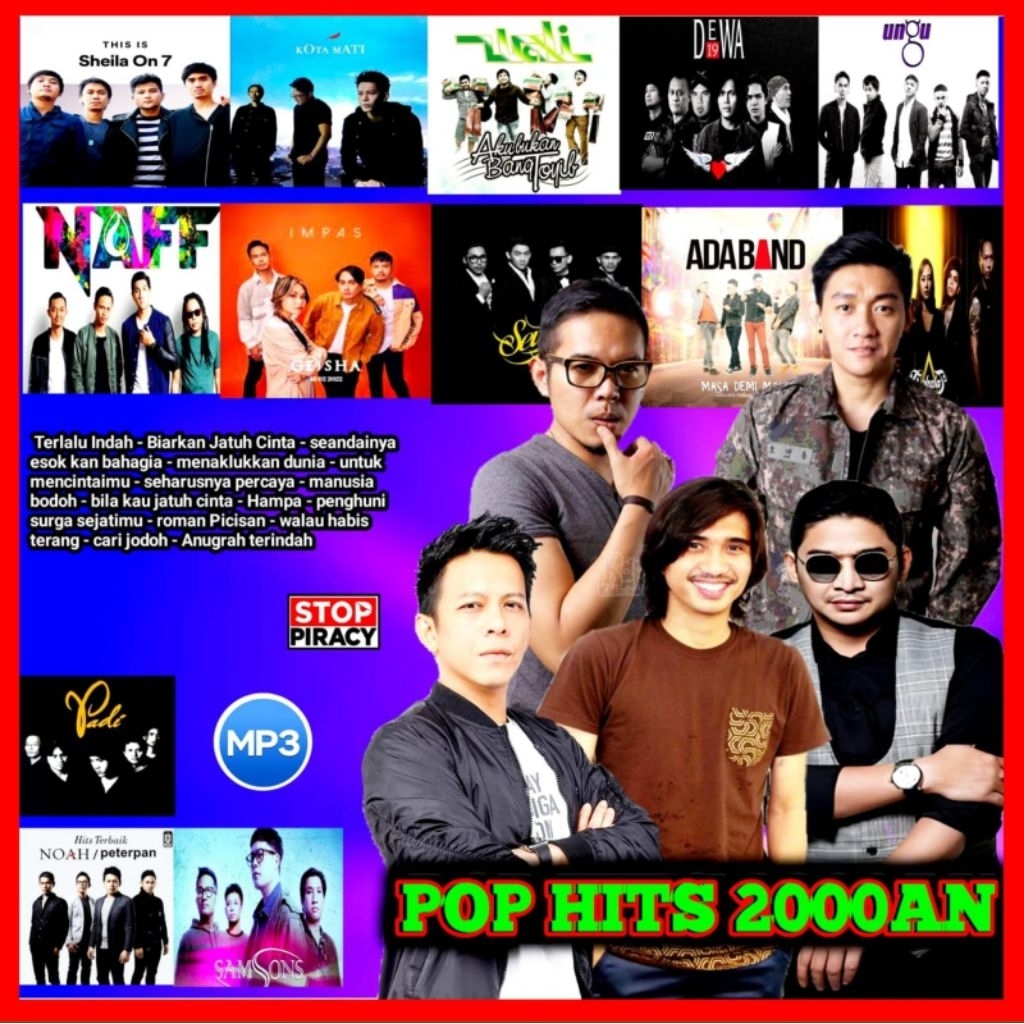 KASET MP3 LAGU POP BAND INDONESIA 2000AN-CD MP3 LAGU POP 2000 AN-KASET LAGU POP INDONESIA 2000AN-LAG