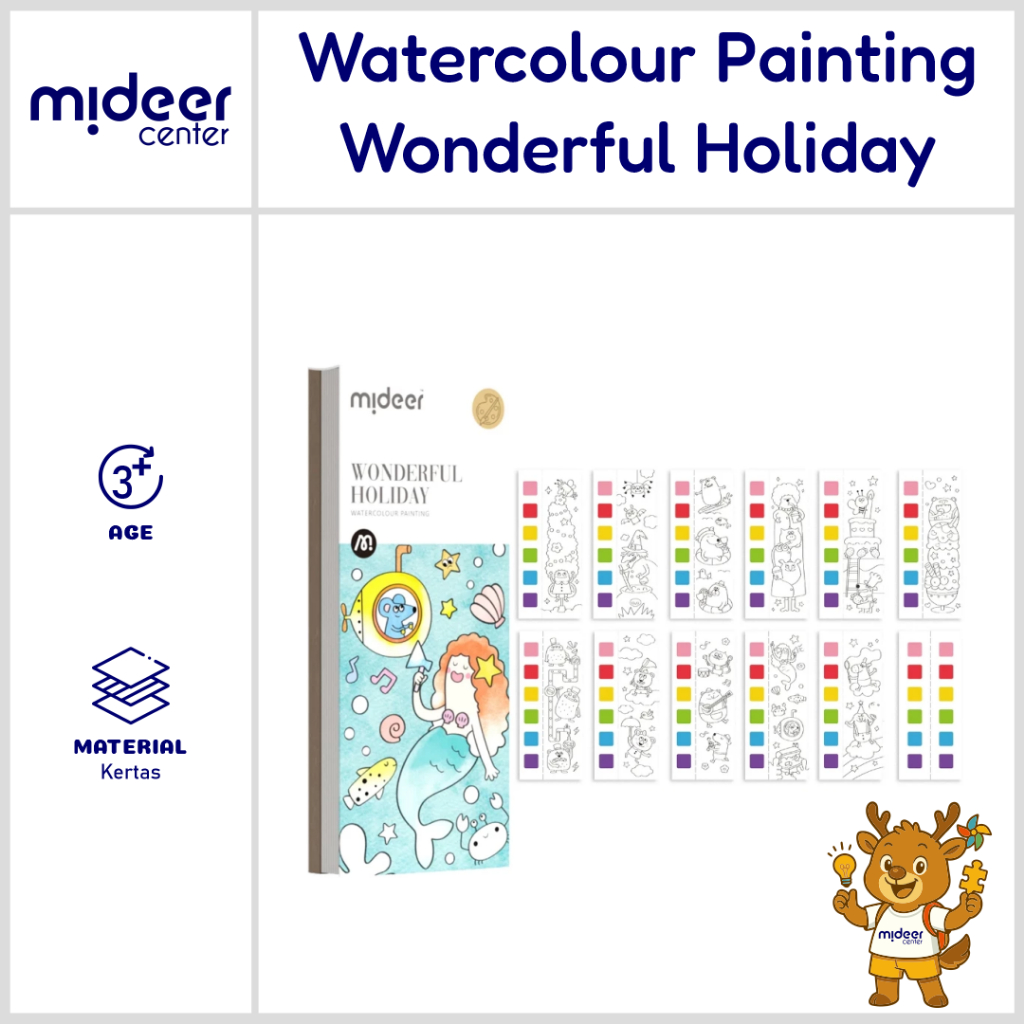 

Mideer Watercolour Painting Wonderful Holiday Seni Lukis Anak Cat Air