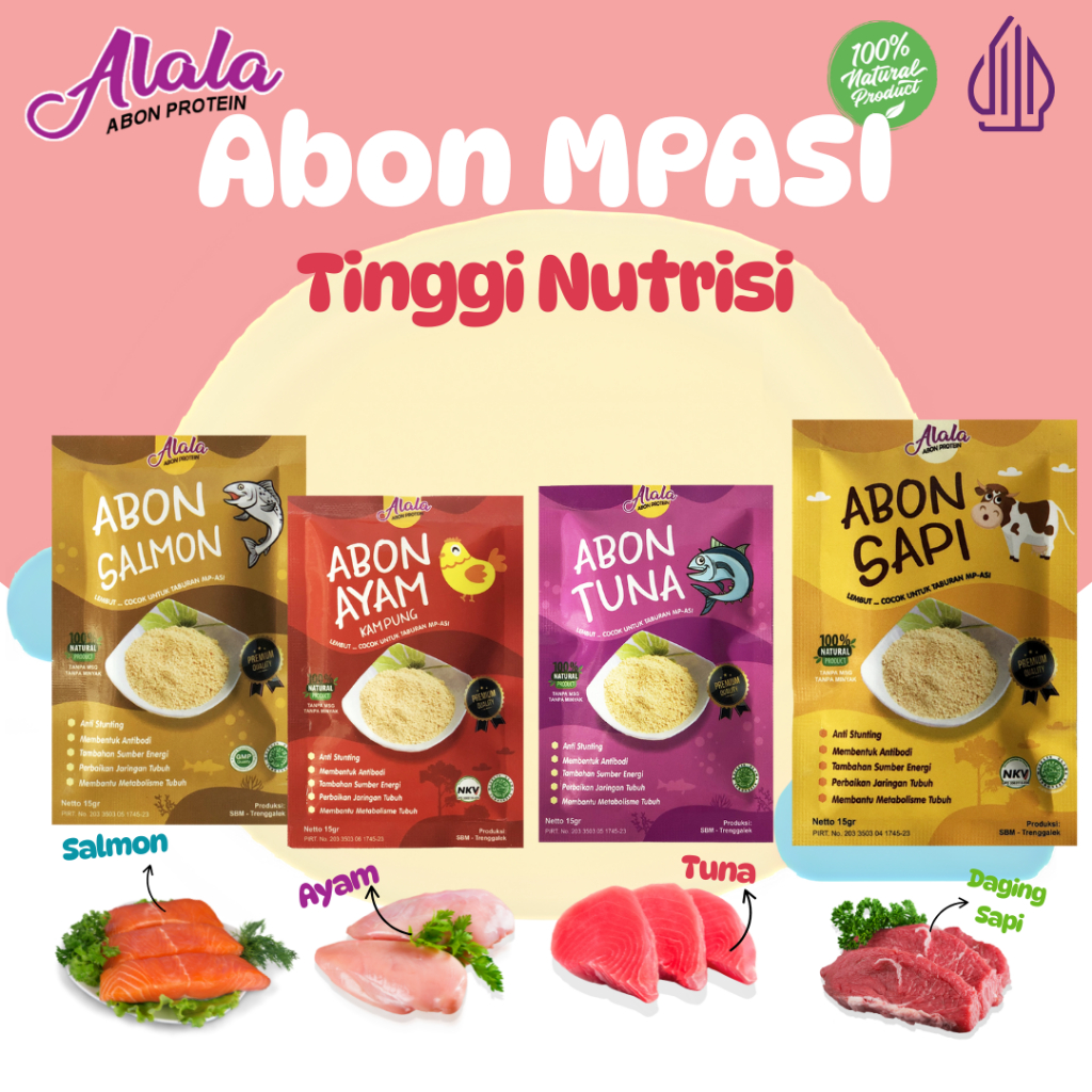 

Grosiranmpasi - Abon Bayi Alala Halus MPASI 8 Bulan - Tanpa MSG & Minyak - HALAL & PIRT Resmi