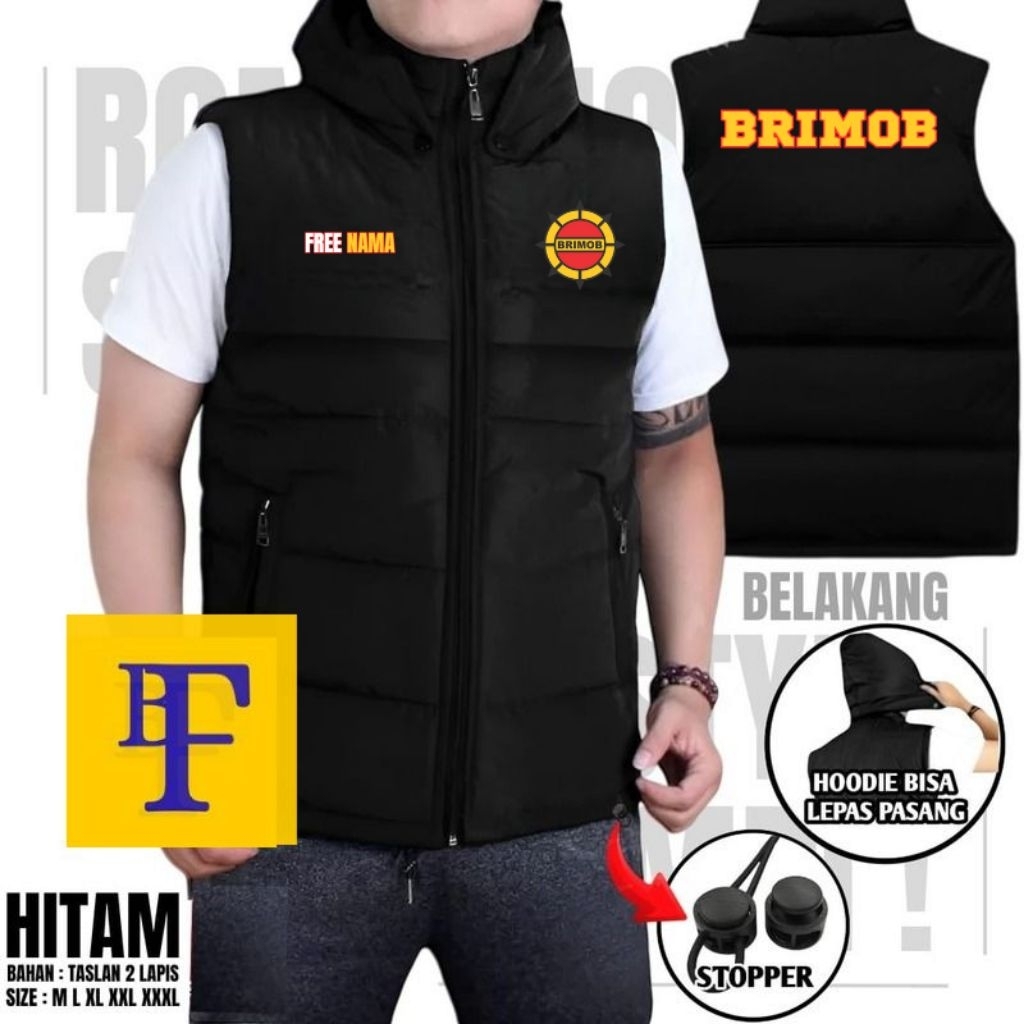 JAKET ROMPI BRIMOB CUSTOM DESIGN WATERPROOF FREE NAMA