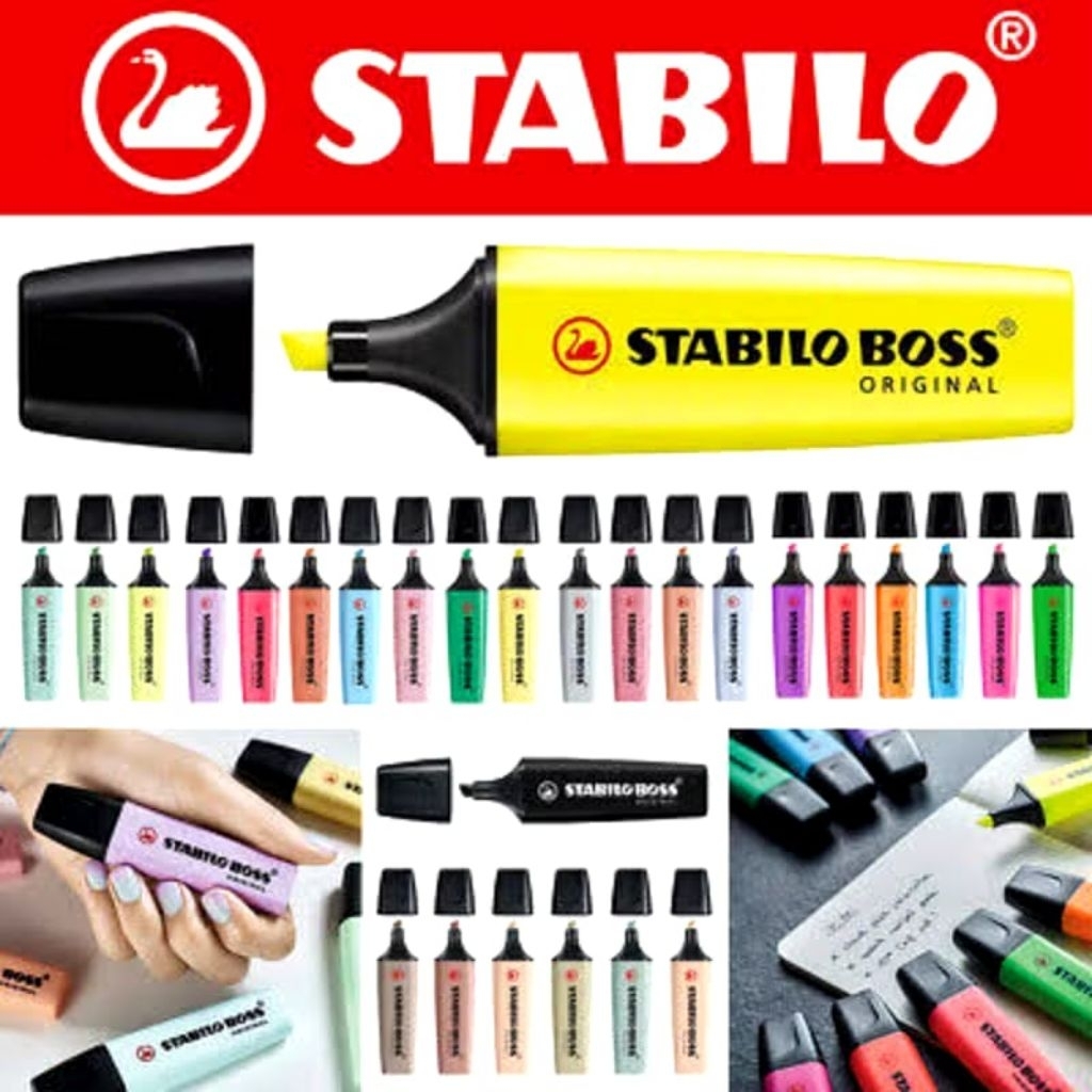 

STABILO BOSS ORIGINAL HIGHLIGHTER COMPLETE COLOR NEON PASTEL NATURE PENANDA PEWARNA KATA KOLEKSI LENGKAP