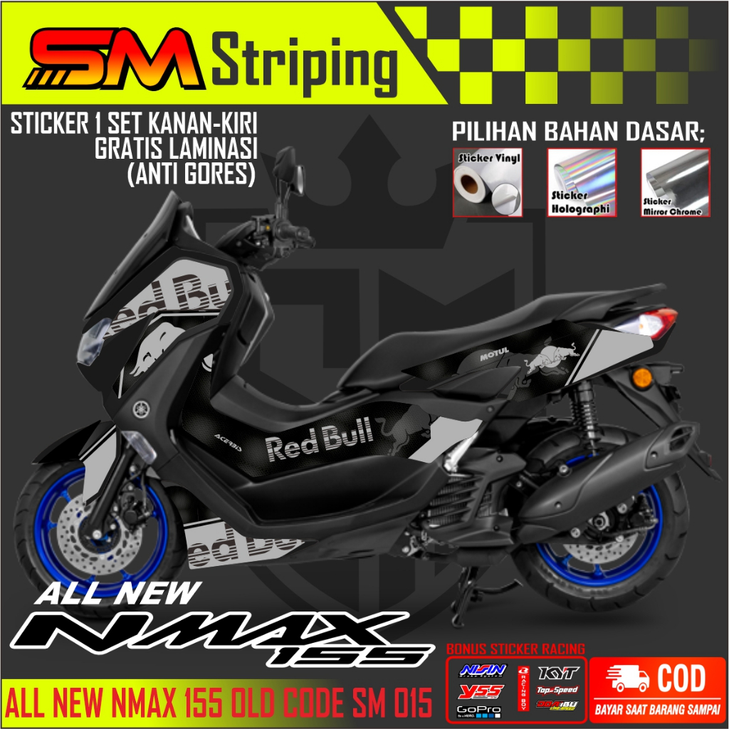 STICKER NMAX NEW  STRIPING MOTOR NMAX NEW  STICKER BARU STYLISH ELEGANT NMAX SM 015