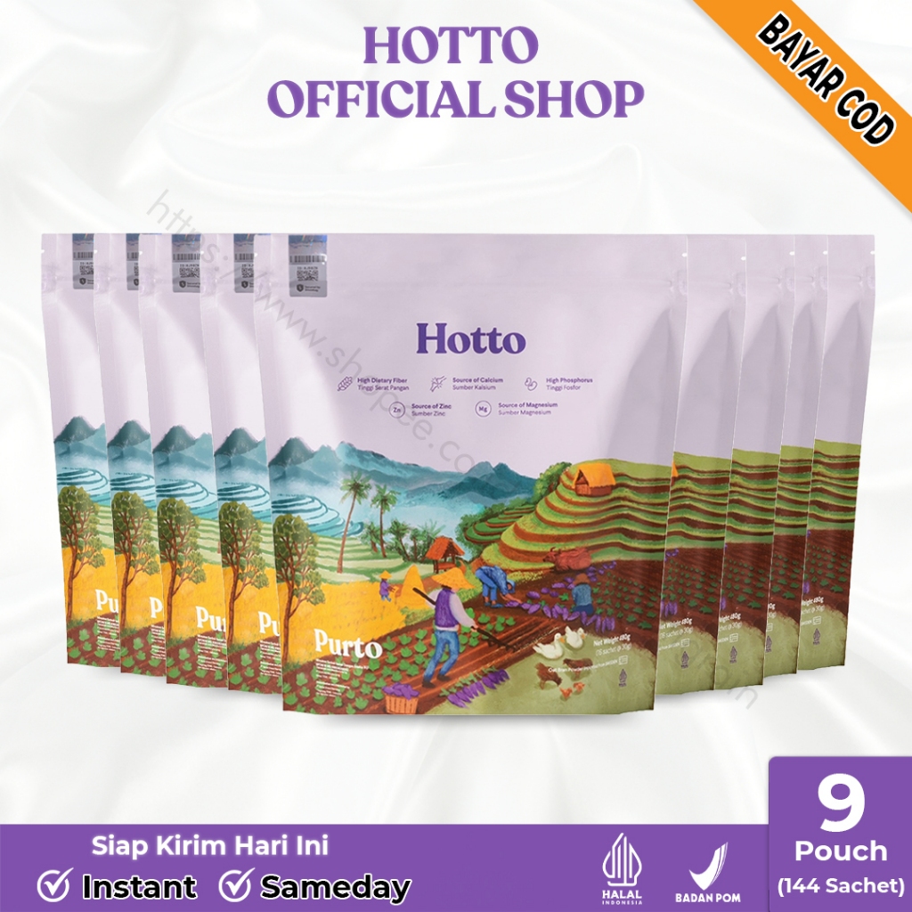 

Hotto Purto Multigrain with Purple Potato 9 Pouch Halal Bpom