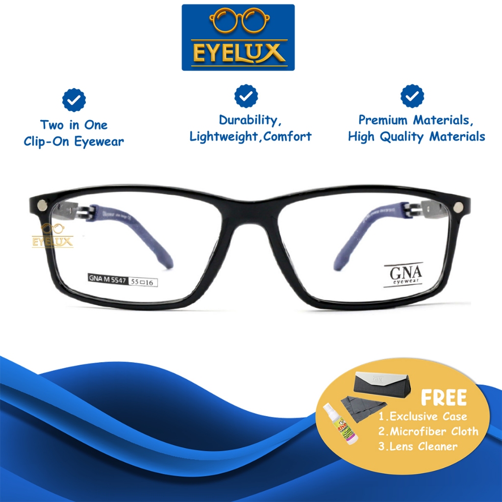 GNA CLIPON UV  POLARIZED / GNA M-5547 / 55-16 / Frame Kacamata GNA Eyewear ORIGINAL