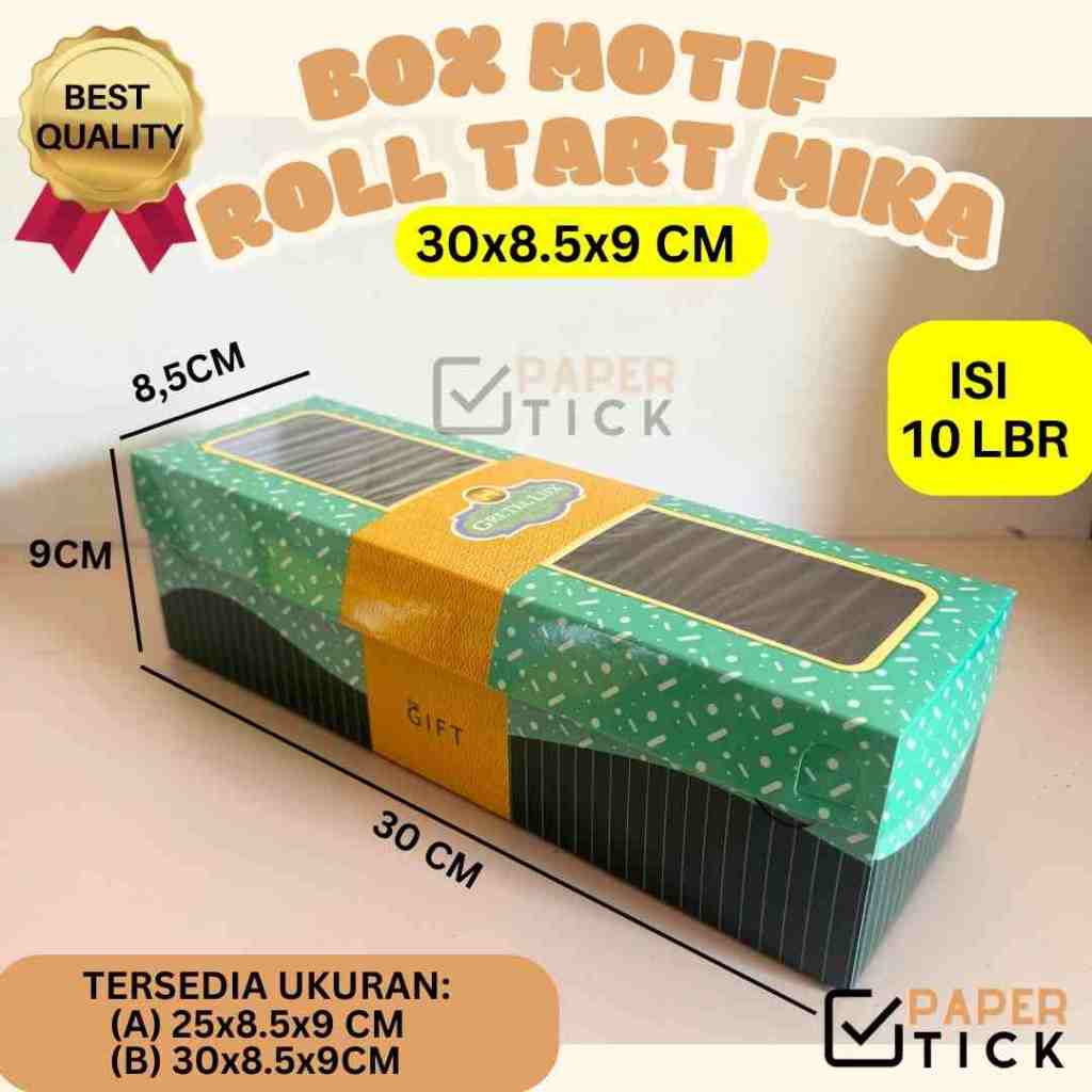

(ISI 10 / 50 LEMBAR) Kotak Box Kue Roll Tart Kotak Brownies 30x8,5x9 CM Kemasan Bolu Gulung Cake Kue Box Roti Bakar + FREE KARTU UCAPAN