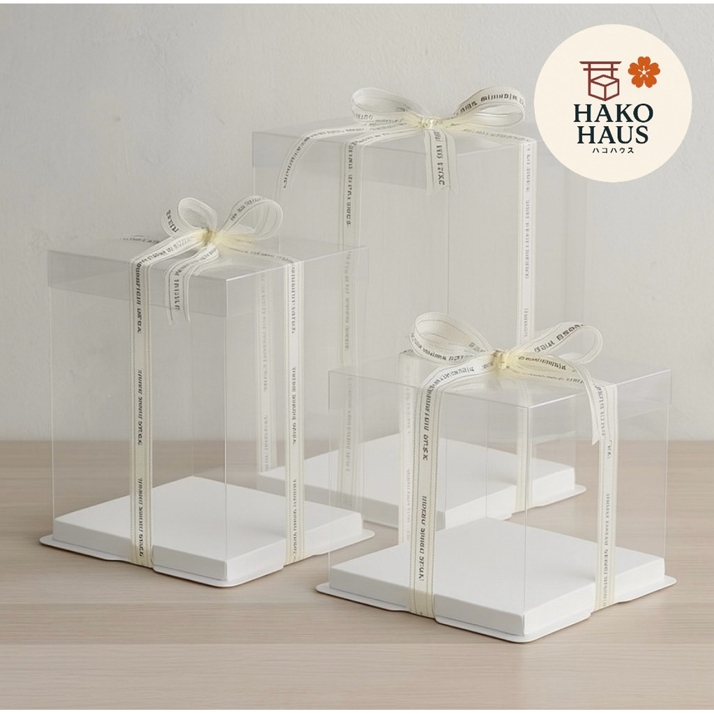 HAKOHAUS Cake Box Mika Transparan Kotak Kue Bening Tinggi
