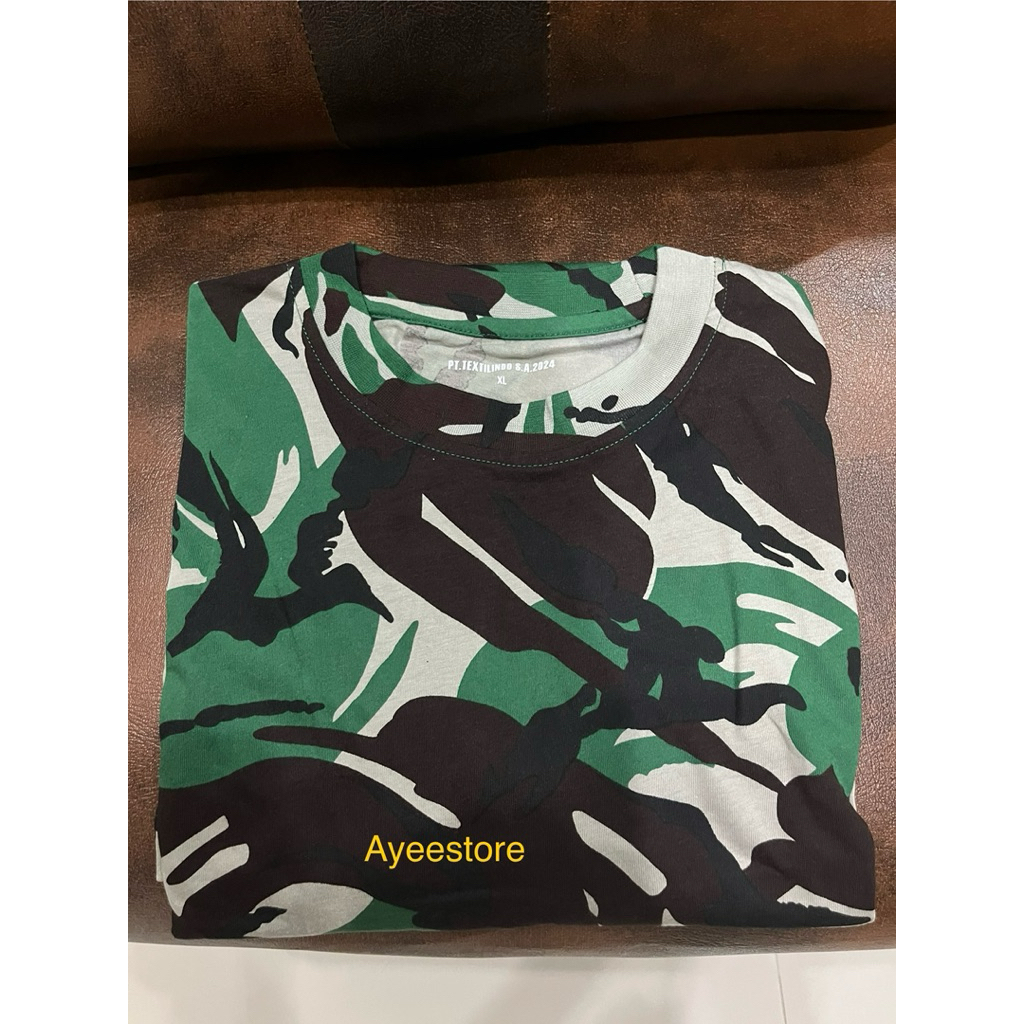 kaos dalaman loreng bahan katun asli jatah tni / kaos pdl loreng / dalaman pdl / kaos pdl / kaos lor