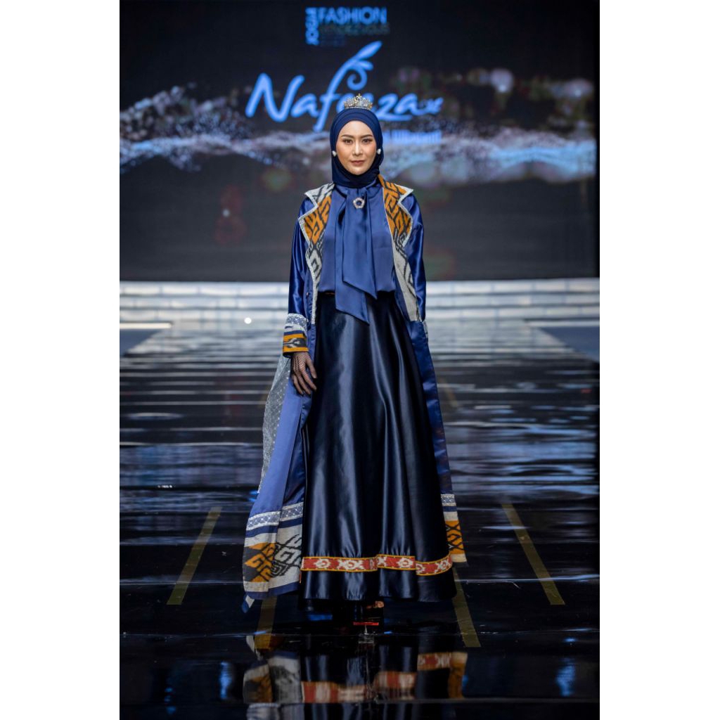 Setelan Rok Pesta Blazer Mewah Etnik Cantik Glamour Tenun Brokat Dress Muslimah Pesta Modern Custom 