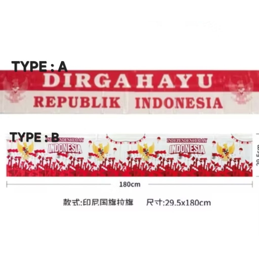 GARLAND RUMBAI DIRGAHAYU RI HIASAN HUT RI DEKORASI BANNER DIRGAHAYU 17an BANNER RUMBAI DiRGAHAYU Ban