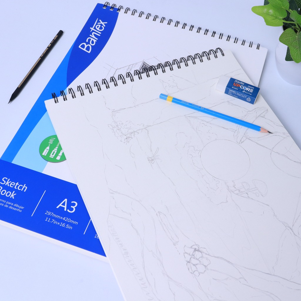 

[Pelangi Stationery] BANTEX Sketchbook Spiral Buku Gambar 40 Lembar Ukuran A3