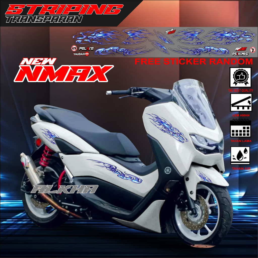 Striping Transparan Yamaha Nmax New Variasi Stiker Striping Transparan Nmax New