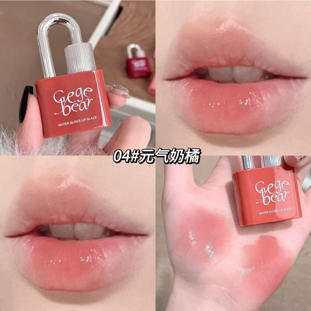 Gege Bear Liptint / Lipstick Gembok / Lipstik Wanita Cantik / Lipstik dengan warna meronah menarik
