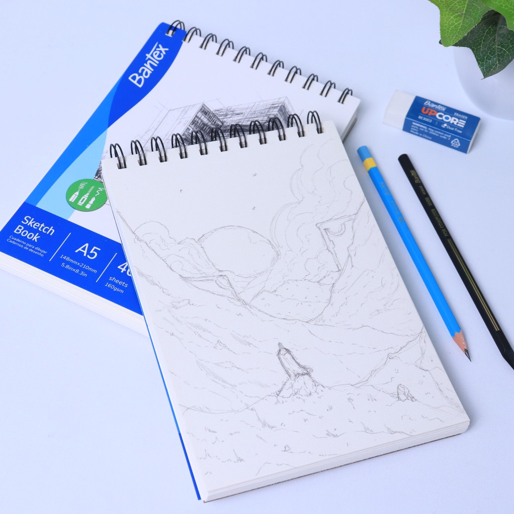 

[Pelangi Stationery] BANTEX Sketchbook Spiral Buku Gambar 40 Lembar Ukuran A5 BK1003