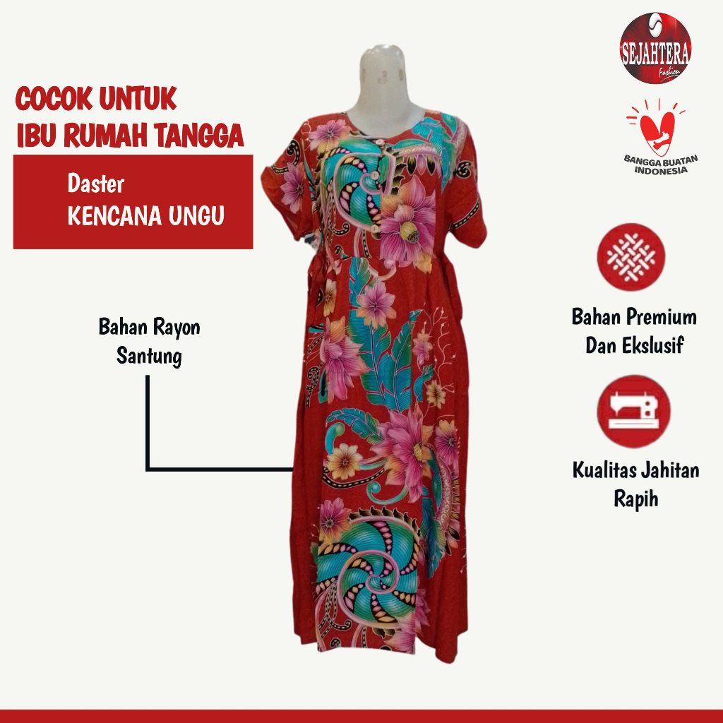 Daster Kencana Ungu 47 Label Biru